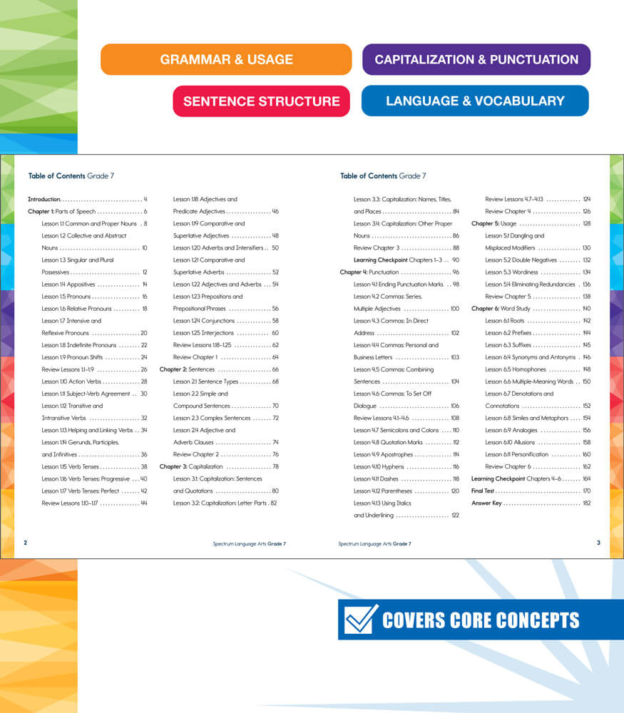 Spectrum Language Arts Workbook Grade 7 - Image 2